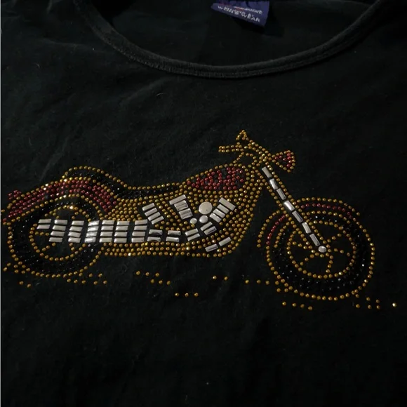 Women’s Black Sleeveless Top with Motorcycle Design Harley Davidson Tank Top - Picture 3 of 5